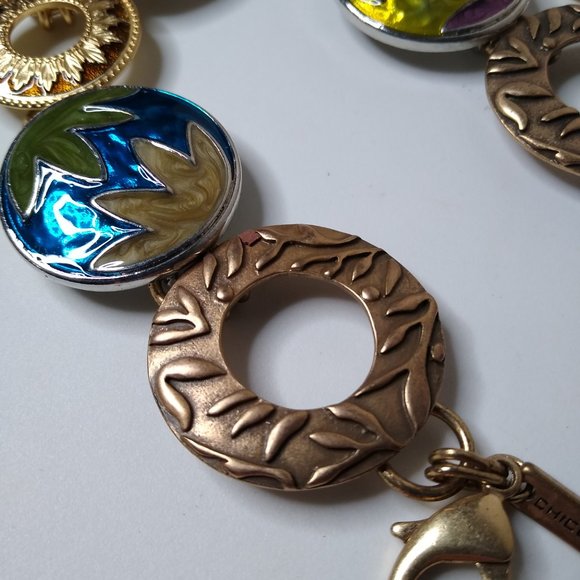 Colorful Chico's Metal Decorative Fashion Belt 42 Inches - Picture 6 of 15